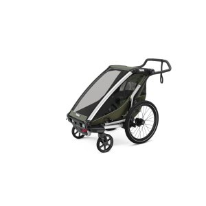 Pack remorque vélo chariot lite 1 place vintage green + assise pour nouveau-né infant sling Thule