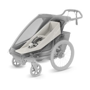Pack remorque vélo chariot lite 1 place vintage green + assise pour nouveau-né infant sling Thule