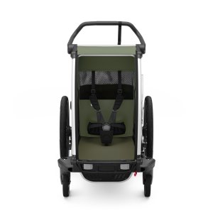 Pack remorque vélo chariot lite 1 place vintage green + kit jogging Thule