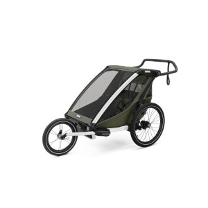 Pack remorque vélo chariot lite 2 places vintage green + assise pour nouveau-né infant sling Thule