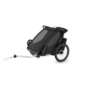 Pack remorque vélo chariot sport 2 places black + kit jogging Thule