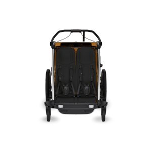 Pack remorque vélo chariot sport 2 places natural gold + kit jogging Thule
