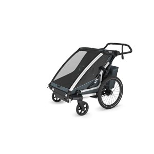 Pack remorque vélo chariot cross 2 places dark slate + kit jogging Thule