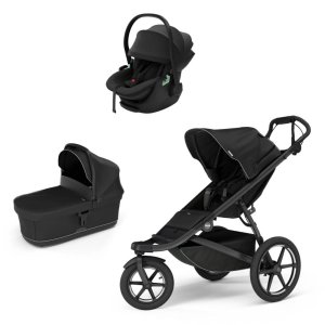 Poussette trio urban glide 3 black + siège auto maple black + nacelle urban glide black Thule