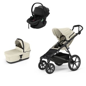 Poussette trio urban glide 4 soft beige + siège auto maple black + nacelle urban glide soft beige Thule