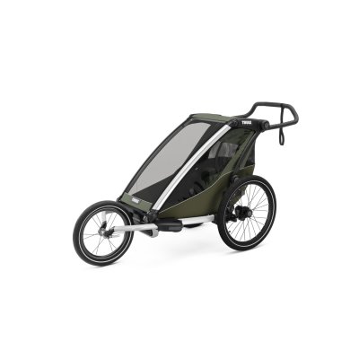Pack remorque vélo chariot lite 1 place vintage green + kit jogging