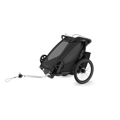 Pack remorque vélo chariot sport 1 place black + kit jogging