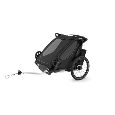Pack remorque vélo chariot sport 2 places black + kit jogging