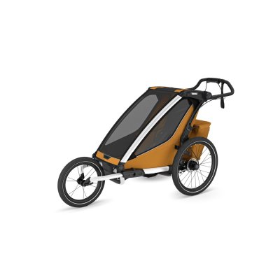 Pack remorque vélo chariot sport 1 place natural gold + kit jogging