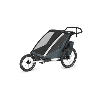 Pack remorque vélo chariot cross 2 places dark slate + kit jogging