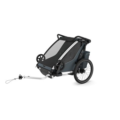 Pack remorque vélo chariot cross 2 places dark slate + kit jogging
