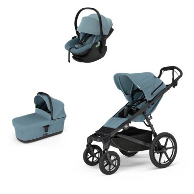 Poussette trio urban glide 4 mid blue + siège auto maple mid blue + nacelle urban glide mid blue