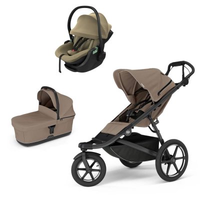 Poussette trio urban glide 3 + siège auto maple faded khaki + nacelle urban glide tinted taupe