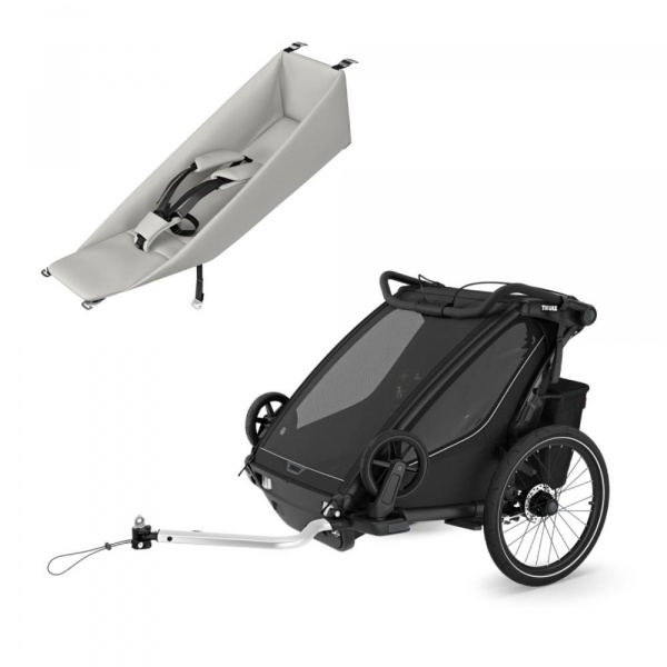 Pack remorque vélo chariot sport 2 black + assise pour nouveau-né infant sling Thule
