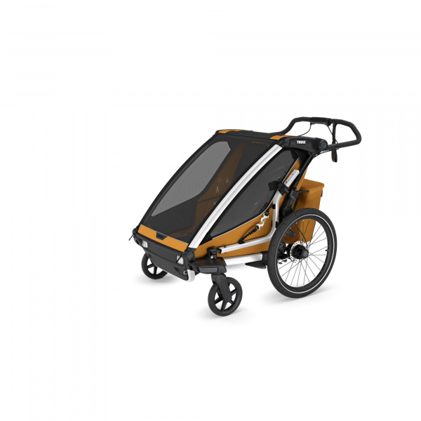 Pack remorque vélo chariot sport 2 natural gold + assise pour nouveau-né infant sling Thule