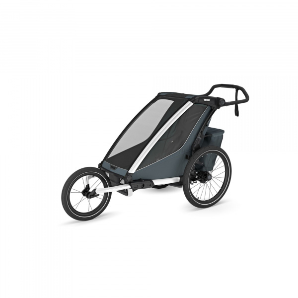 Pack remorque vélo chariot cross 1 dark slate + assise pour nouveau-né infant sling + kit jogging Thule