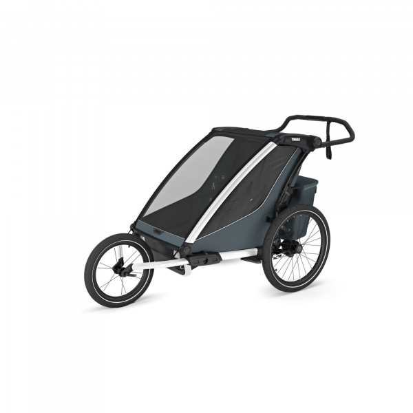 Pack remorque vélo chariot cross 2 dark slate + assise pour nouveau-né infant sling + kit jogging Thule