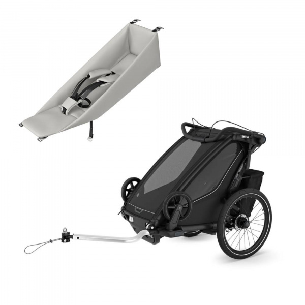 Pack remorque vélo chariot sport 1 black + assise pour nouveau-né infant sling Thule