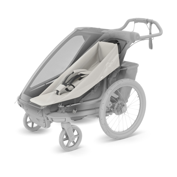 Pack remorque vélo chariot lite 1 place vintage green + assise pour nouveau-né infant sling + kit jogging Thule