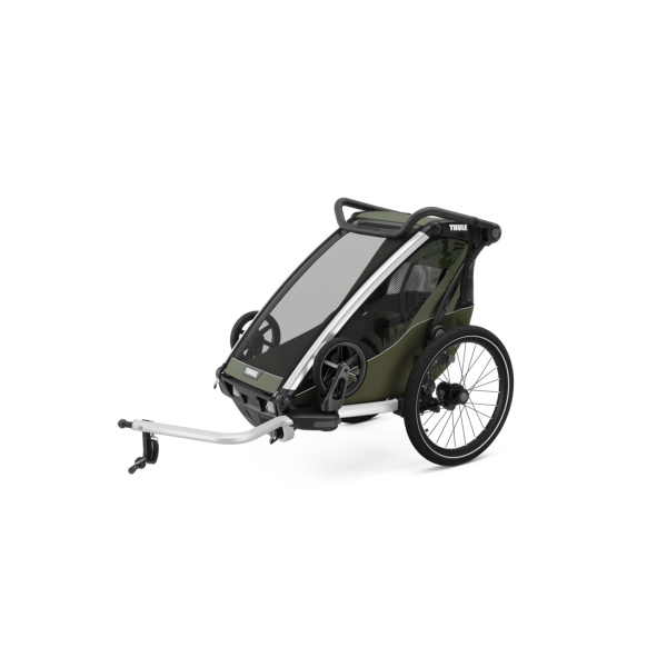 Pack remorque vélo chariot lite 1 place vintage green + kit jogging Thule