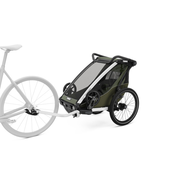 Pack remorque vélo chariot lite 1 place vintage green + kit jogging Thule
