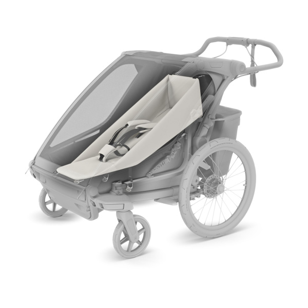 Pack remorque vélo chariot lite 2 places vintage green + assise pour nouveau-né infant sling Thule