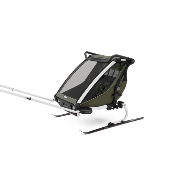 Pack remorque vélo chariot lite 2 places vintage green + kit jogging Thule