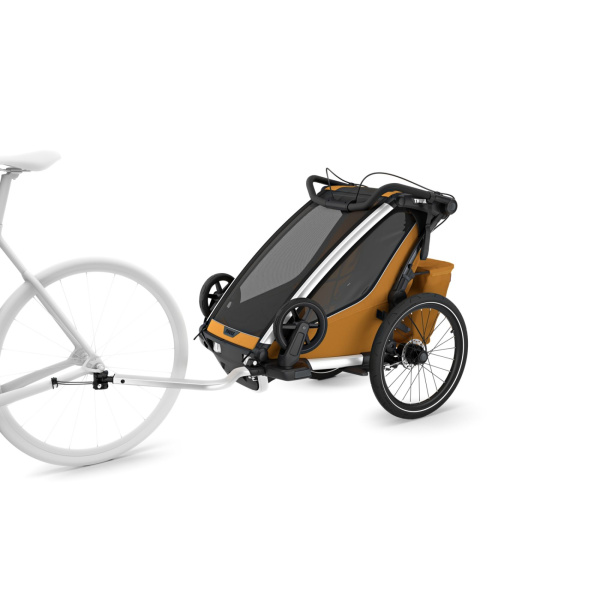 Pack remorque vélo chariot sport 1 place natural gold + kit jogging Thule