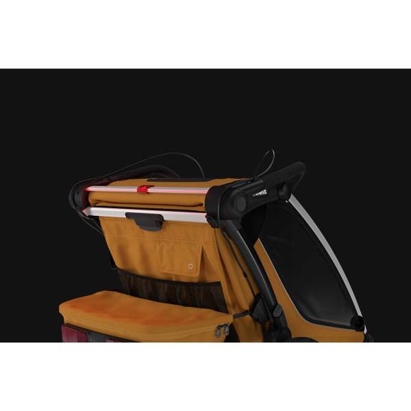 Pack remorque vélo chariot sport 1 place natural gold + kit jogging Thule