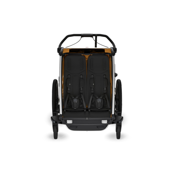 Pack remorque vélo chariot sport 2 places natural gold + kit jogging Thule