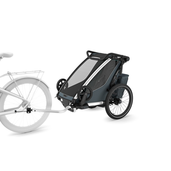Pack remorque vélo chariot cross 1 place dark slate + kit jogging Thule