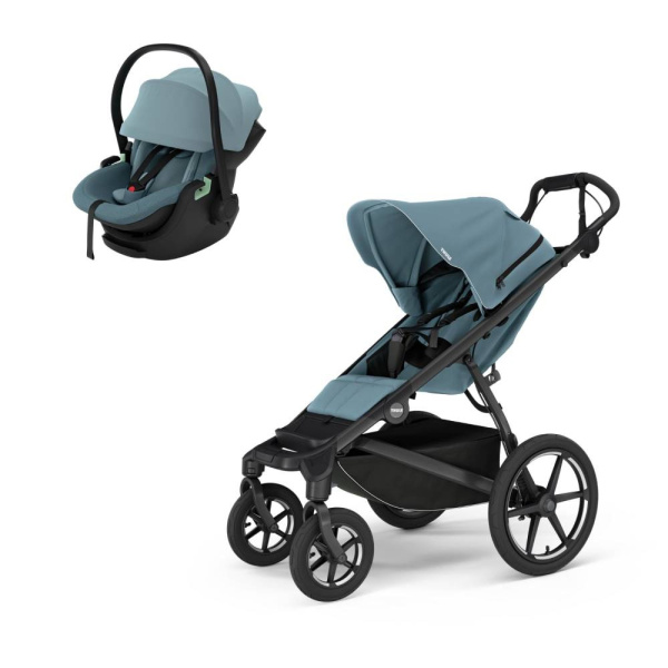 Poussette duo urban glide 4 mid blue + siège auto maple mid blue Thule