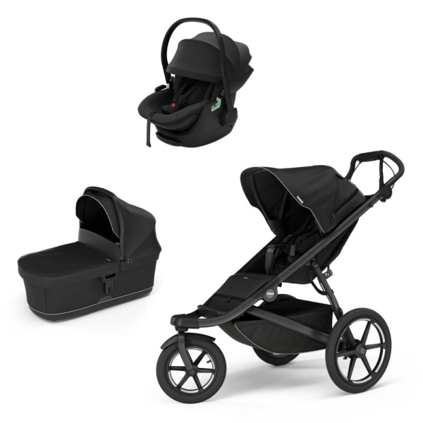 Poussette trio urban glide 3 black + siège auto maple black + nacelle urban glide black Thule