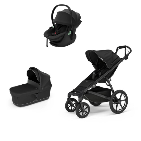 Poussette trio urban glide 4 black + siège auto maple black + nacelle urban glide black Thule