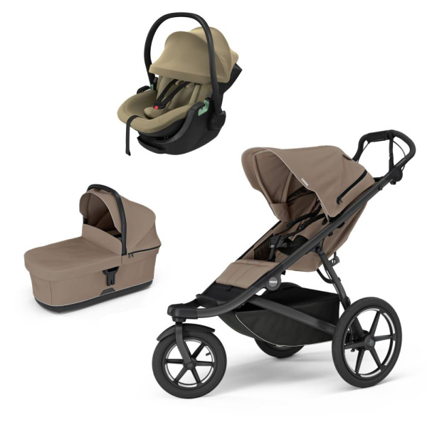 Poussette trio urban glide 3 + siège auto maple faded khaki + nacelle urban glide tinted taupe Thule