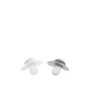 Lot de 2 sucettes silicone 0-6m gris et blanc Twistshake