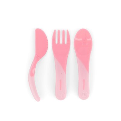 Lot de 3 couverts d'apprentissage +6 mois pastel rose