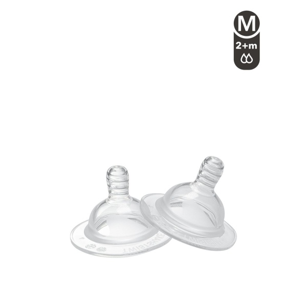 Lot de 2 tétines anti colique de rechange 2 mois et + taille m Twistshake