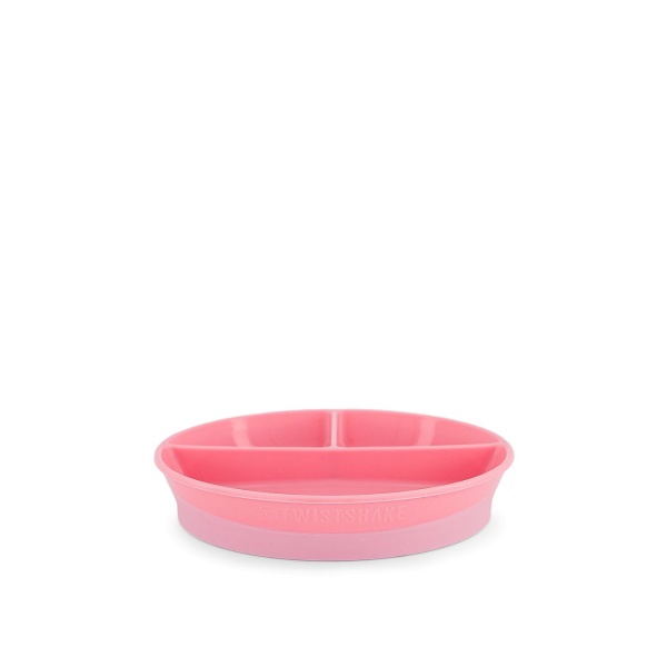 Assiette à compartiments bébé +6 mois pastel rose Twistshake