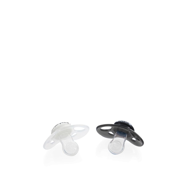 Lot de 2 sucettes silicone 6 mois et + noir et blanc Twistshake
