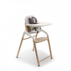 Chaise haute évolutive giraffe + baby set + tablette bois neutre et blanc Bugaboo