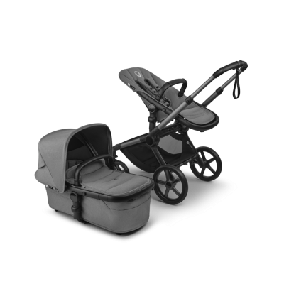 Poussette duo fox 5 tout terrain complète graphite / gris lune