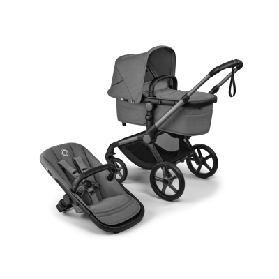 Poussette duo fox 5 tout terrain complète graphite / gris lune