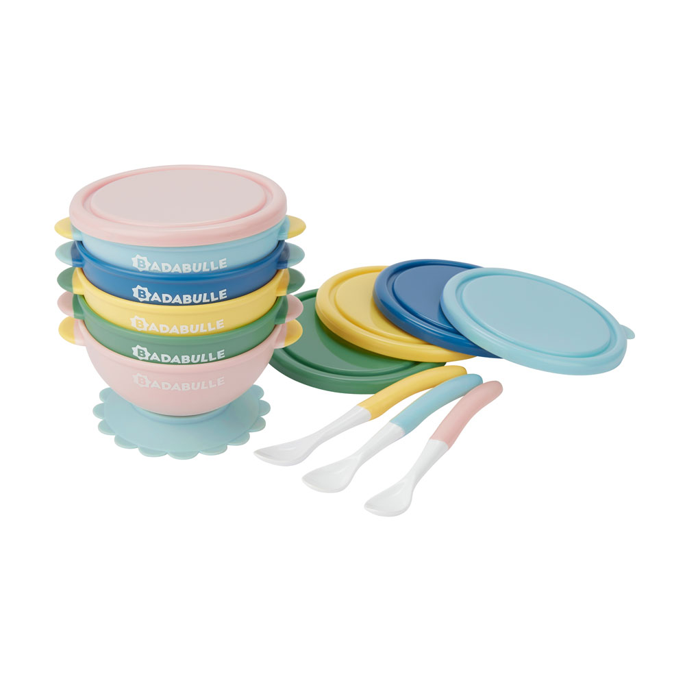 Assiette Bébé Set Repas avec Ventouse, Lot de 5 Silicone Vaisselle