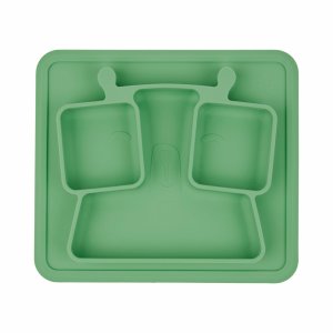 Les imparfaits - assiette compartimentée en silicone verte Badabulle