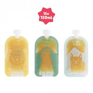 Lot de 15 gourdes réutilisables Badabulle