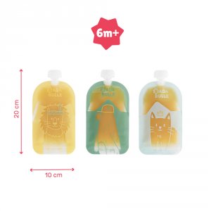 Lot de 15 gourdes réutilisables Badabulle