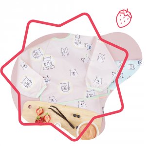 Bavoir manches longues rose Badabulle