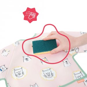 Bavoir manches longues rose Badabulle