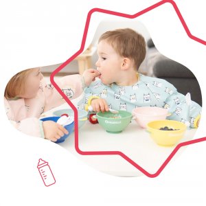 Bavoir manches longues bleu Badabulle